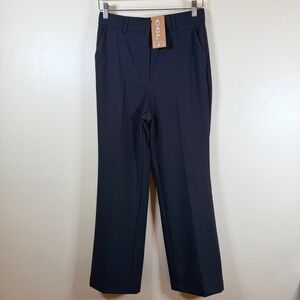 OGL Mid-Rise Straight Leg Creased Trousers Sz Small Petite Deep Gray Office NEW